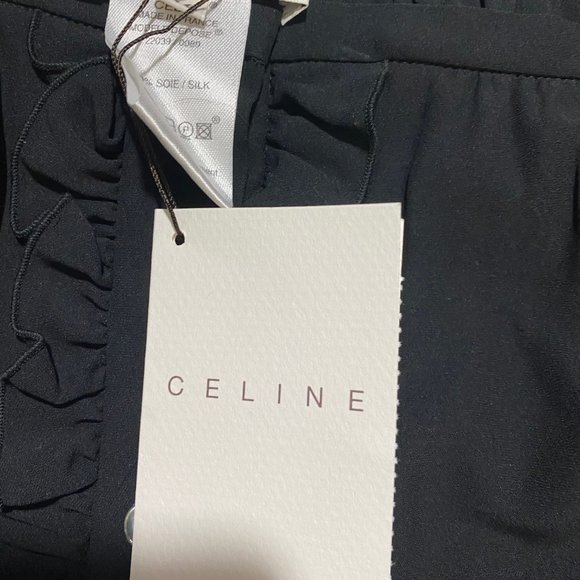 Woman’s Celine Skirt Button Up 100% Silk Black NWT - Picture 4 of 6